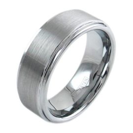 classic silver tungsten ring