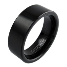 flat black tungsten ring