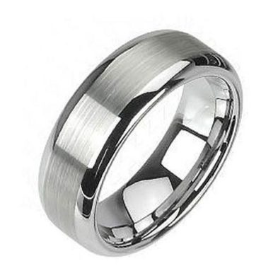 mirror tungsten ring silver band polished