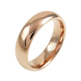 rose gold dome tungsten ring wedding band
