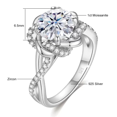 Szjinao Star Of David 1~3ct moissanite ring for women with certificate Original Sterling Silver 925 Wedding Jewelry Trendy Gift - Image 2