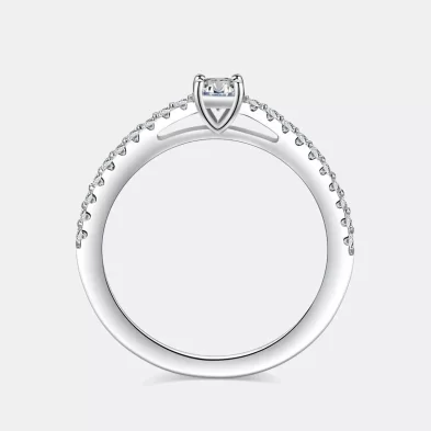 Real 925 Sterling Silver Small Moissnaite Ring For Women Simple Sparkling Round 0.3CT Certificated Lab Diamond Finger Rings - Image 5